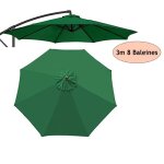 Toile de rechange pour parasol dextérieur - wovte - 3m - 8 baleines - vert Toile de rechange pour parasol dextérieur - wovte - 3m - 8 baleines - vert
