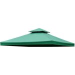 Toile de rechange pour pavillon tonnelle tente 3 x 3 m - homcom - vert fonc� - polyester