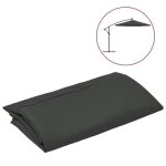 Toile de remplacement pour parasol d�port� - garosa - anthracite - 350 cm - 8 nervures