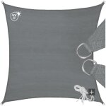 Toile solaire - tectake - voile dombrage carre avec une protection uv 50 + cordes de tension comprises ...