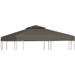 Toile suprieure de belvdre 2 niveaux 310 g / m 3x3 m taupe toile couverture de rechange beige pour ...