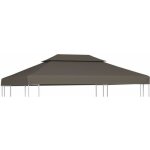 Toile suprieure de belvdre 2 niveaux 310 g / m 4x3 m taupe toile de rechange pour pavillon tonnelle ...