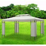 Toile de toit rechange pour pavillon tonnelle tente 3x4m - homcom - cr�me - polyester 180 g / m