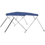 Toit bimini - vidaxl - 4 arceaux - bleu - 243 x 180 x 117 cm - rsistant aux uv et  leau