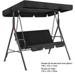 Housse de sige et coussins assise / dossier avec auvent noir (sans balancelle) housse de sige de jardin ...