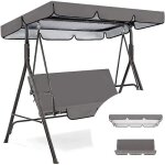 Toit de rechange impermable pour balancelle de jardin 3 placestoit balancelle en tissu polyester impermable ...