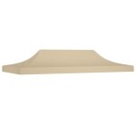 Toit de tente de rception - beige - 6x3 m - oxford pvc - rsistant aux uv - montage facile