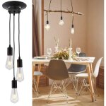 Tokius 3 lampes suspension rtro industrielle luminaire diy lustre 150cm rglable e27 plafonnier design ...