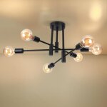Tokius plafonnier lutres luminaire en mtal 6 lampe e27 lumires clairage lampe de plafond industriel ...