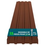 Lot de 15 tles couverture mtallique tle avec vis paisseur : 0. 25 mm 115 x 45 cm marron