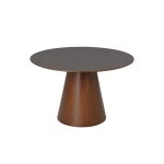 Toledo - table  manger ronde - effet bois fonc - 120 cm - 4  6 personnes - bois