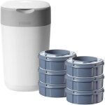 Tommee tippee starter - set twist & click sangenic tec poubelle  couches + 6 cassettes protection anti ...