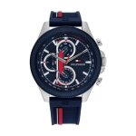 Tommy hilfiger clark montre homme multifonction acier silicone bleu 1792083