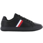Tommy hilfiger corporate leather cup stripes - hommes sneakers baskets chaussures noir fm0fm04732bds