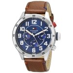 Montre - tommy hilfiger - 1791066 - acier inoxydable - cuir marron - analogique