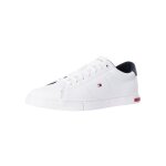Tommy hilfiger pour des hommes baskets essential en cuir blanc