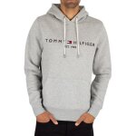 Sweat à capuche - tommy hilfiger - gris - logo brodé - manches longues - poche ouverte Sweat à capuche - tommy hilfiger - gris - logo brodé - manches longues - poche ouverte