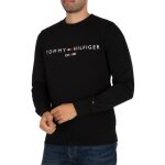 Sweat - shirt - tommy hilfiger - noir - manches longues - col classique - coton biologique Sweat - shirt - tommy hilfiger - noir - manches longues - col classique - coton biologique