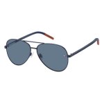 Lunettes de soleil - tommy hilfiger - th - 0008s - fll - 60 - ku - m�tal - aviator - bleu