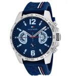 Montre - tommy hilfiger - decker - cadran bleu - bracelet en silicone - tanchit 3 atm