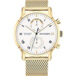 Montre - tommy hilfiger - 1710403 - 44 mm - cadran sunray blanc - bracelet en mesh dor