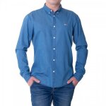 Chemise en jean bleu ajuste pour homme - tommy jeans - manches longues - col chemise