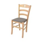 Tommychairs - chaise cuisine cuore structure en bois de h�tre peindr� naturel assise en tissu en couleur ...