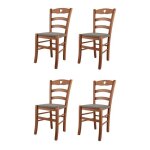 Tommychairs - set 4 chaises cuisine cuore structure en bois de hêtre peindré cerisier assise en tissu ... Tommychairs - set 4 chaises cuisine cuore structure en bois de hêtre peindré cerisier assise en tissu ...