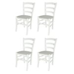 Tommychairs - set 4 chaises cuisine venezia structure en bois de hêtre laqué en blanc assise en tissu ... Tommychairs - set 4 chaises cuisine venezia structure en bois de hêtre laqué en blanc assise en tissu ...
