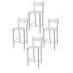 Tommychairs - set 4 tabourets bar elena robuste structure en acier peindr� en aluminium et assise en ...