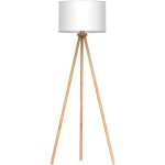 Lampadaire led en bois � tr�pied blanc - design moderne nordique - protection des yeux - lecture