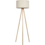 Tomons lampadaire sur pied led en bois � tr�pied pour salon chambre bureau lin