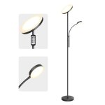 Tomons lampadaire sur pied salon led dimmable en continu t�l�commande avec lampe de lecture r�glable ...