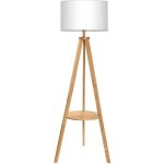 Lampadaire trépied en bois tomons avec tablette et ampoule e27 8w - style scandinave Lampadaire trépied en bois tomons avec tablette et ampoule e27 8w - style scandinave