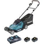 Tondeuse 36v (2x18v lxt) 43 cm - makita - 2 batteries 18v 5ah - chargeur double - dlm432pt2