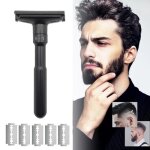 Tondeuse � barbe hommes rasoir mecanique manuel professionnel visage corps poils cheveux rasage avec ...