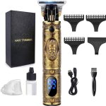 Tondeuse barbe hommeprofessionnelle tondeuse cheveuxrasoir electriques rechargeable afficheur ledt - ...