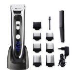 Tondeuse cheveux professionnelle moonmini - sans fil rechargeable - ecran lcd - 7 peignes de guidage ...