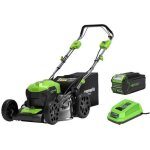 Tondeuse tract�e 46cm 40v greenworks - batterie 40ah - chargeur - gd40lm46spk4