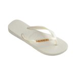 Tongs blanches logo metallic