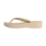 Tong compenses  enfiler ipanema mesh chic plat - beige - brillant