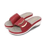 Tongs compens�e femme - marque - rouge - �t� plage antid�rapant flip flops
