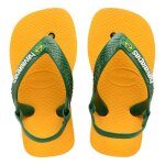 Tong enfant - havaianas - baby brasil logo - jaune / vert - synth�tique