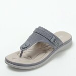 Tongs femme ete de plage flip flops plates antidrapant pour vacances - gris