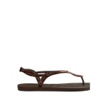 Tongs femme - havaianas luna premium ii - marron fonc� - bretelles paillet�es