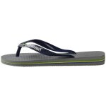 Tong havaianas - brasil logo - femme - bout ouvert - l�ger et r�sistant - gris acier / bleu marine