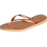 Tongs havaianas slim rose doré mixte - femme - caoutchouc - confort exceptionnel Tongs havaianas slim rose doré mixte - femme - caoutchouc - confort exceptionnel