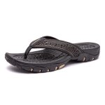 Tongs homme t antidrapante confortable - cuir - noir - pour piscine et plage