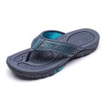 Tongs homme �t� cuir antid�rapante confortable pour piscine et plage - bleu