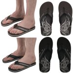 Tongs homme - motifs tribal - lot de 2 - noir / marron ou marron x2 - taille 40 / 41 + 42 / 43 + 44 / ...